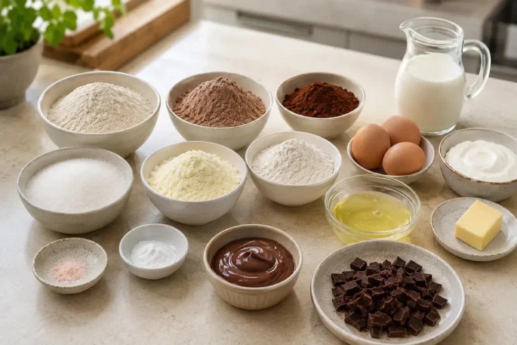 Ingredientes usados no preparo do brownie proteico