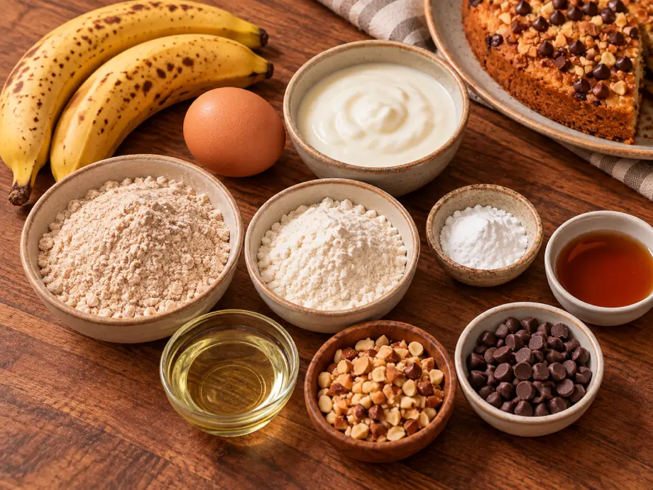 Ingredientes para bolo de banana na Air Fryer